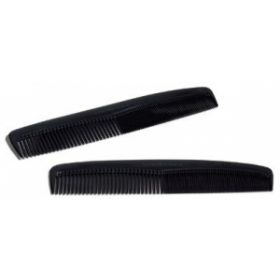 Black Plastic Comb with Fine Teeth, 3.5" x 1.75"