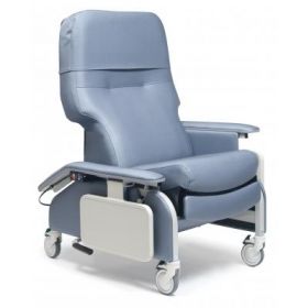 Lumex Deluxe Recliner Chair, Drop Arm, Heat / Massage, Jade Blue