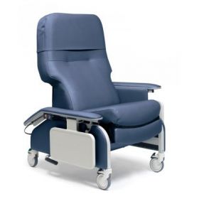 Lumex Deluxe Recliner Chair, Dove, Drop Arm, CA133, Steel Blue,