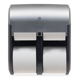 Compact Quad 4-Roll Vertical Tissue Dispenser, Stainless Steel