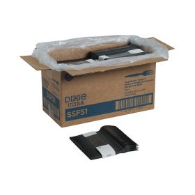 Dixie Ultra Smart stock Series-O Medium-Weight Polystyrene Plastic Fork Refill, Black, 960 Forks / Case