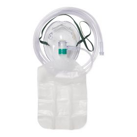 Oxygen Masks with Standard Connector, Partial Non-Rebreather, Reservoir Bag, Safety Vent, Check Valve, Adult, 7' Tubing