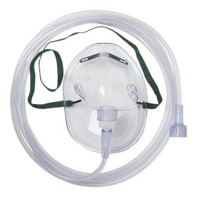 Disposable Medium-Concentration Adult Oxygen Mask with 7' Tubing and Universal Connector