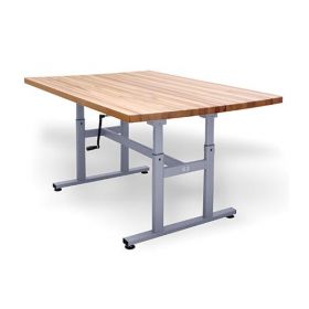 Butcher Block Work Table with Crank, 28" x 60"
