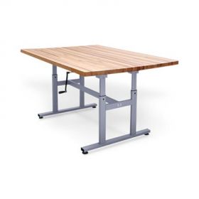 Butcher Block Work Table with Crank, 48" x 66"