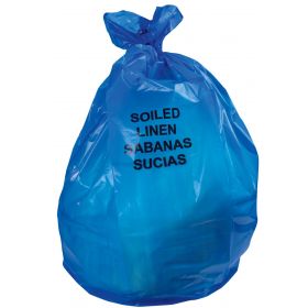 Printed Soiled Healthcare Bag, Blue, 20 gal., 1.3 mL