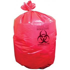 Printed High-Density Biohazard Can Liner, Red, 16 micron, 40-45 gal., 40" x 48"