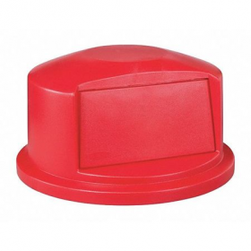 Brute trash can top, dome, swing closure, red