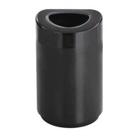 30 gal. steel, rigid plastic round trash can, black