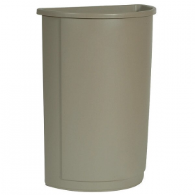 21 gal. lldpe half-round trash can, beige