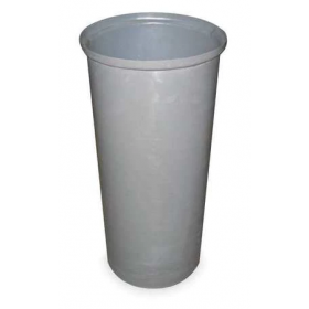 11 gal. plastic round trash can, gray