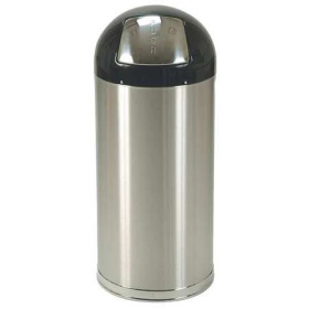 12 gal. stainless steel round trash can, silver