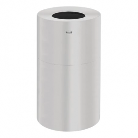 35 gal. aluminum round trash can, silver