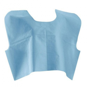 Tissue / Poly / Tissue Deluxe Disposable Exam Capes, 30" x 21", Blue
