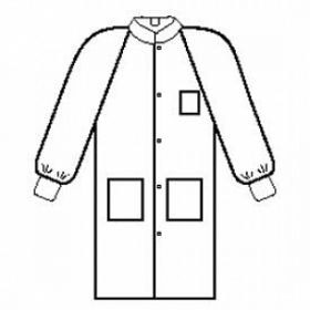 3-Layer Basic Plus Lab Coat, White, Size S