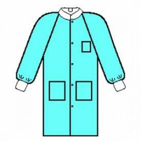 3-Layer Basic Plus Lab Coat, Blue, Size L