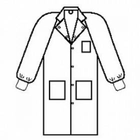Universal Precautions Lab Coat, 3-Layer, White, Size S