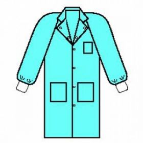 Universal Precautions Lab Coat, 3-Layer, Blue, Size M