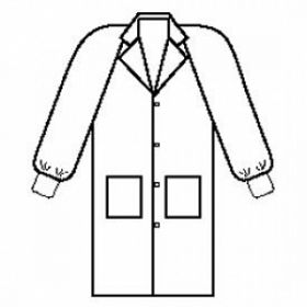 3-Layer Basic Lab Coat, White, Size M