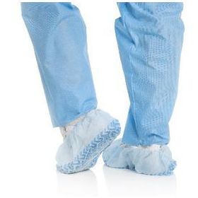 3-Layer Shoe Covers with Traction, Blue, Size Universal
