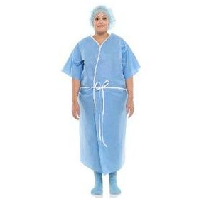 Patient Robe, Full Cover, Blue, Size L
