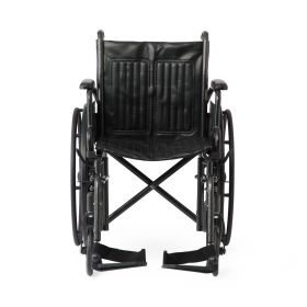 18" Wide K1 Basic Vinyl Wheelchair with Swing-Back Desk-Length Arms and Swing-Away Footrests
