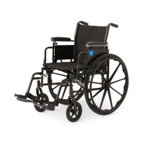K3 Guardian 18" Wide Wheelchair with Height-Adjustable Desk-Length Arms and Swing-Away Footrests