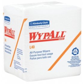 WypAll L40 Quarter-Fold Wipers, White, 56/Pack