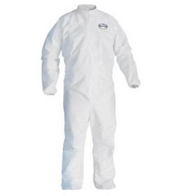 Kleenguard A30 Breathable Coveralls, White, Attached Hood and Boots, Size L