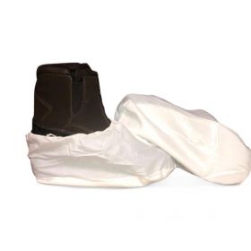 Laminated Polypropylene Shoe Cover, Nonskid, Aqueous Sole, White, Regular