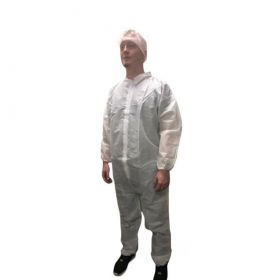 SMS Zip Front Coveralls, White, Size M