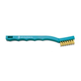Toothbrush-Style Cleaning Brush, Brass Bristles, 3 Rows, Single-Ended, 7"