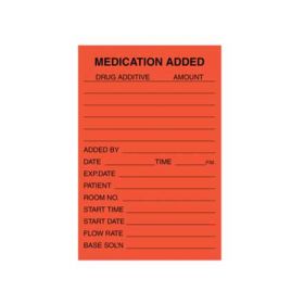 IV Label - Medication Added - 2" x 3" 