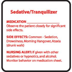 Chemical Restraint Drug Label - Sedative/Tranquilizer