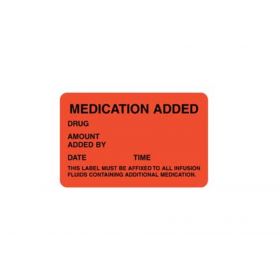 IV Label - Medication Added - 1-7/16" x 2-1/4"