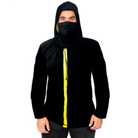 Annette n102 shirt with face mask-black/yellow-large/xl