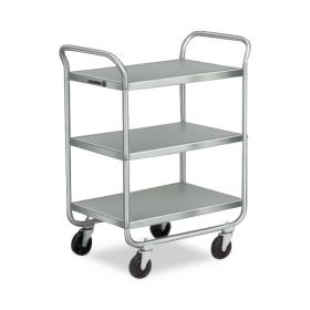 Medium-Duty Stainless-Steel Utility Cart, 500 lb., 3 Shelves, 17-1/2" x 27" x 35-3/4"