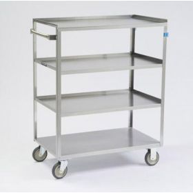 Linen Cart with 4 Shelves, Stainless Steel, 300 lb., 16.25" x 27.5" x 46"