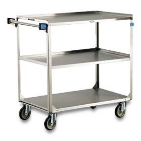 Medium-Duty Stainless-Steel Utility Cart, 500 lb., 3 Shelves, 19-3/8" x 35" x 36-7/8"