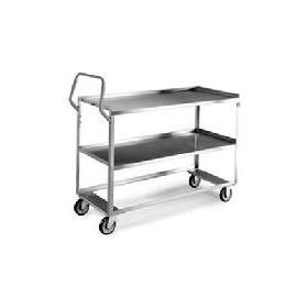 Ergo-One Stainless Steel Utility Cart with 2 Shelves, 22" W x 53-1/8" L x 44-3/8" H