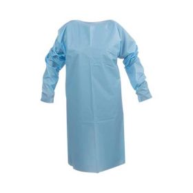 Polyethylene Over-the-Head Gown with AAMI Level 2 Protection, Blue, Universal Sizing