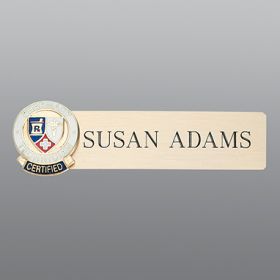 Brass Name Badge with Logo