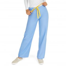 AngelStat Unisex Reversible Scrub Pants with Drawstring Waist, Ceil Blue, Size M, Medline Color Coding