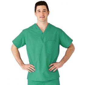 AngelStat Unisex Reversible V-Neck Scrub Top with 2 Pockets, Jade, Size 4XL, Angelica Color Code