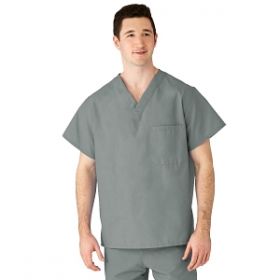 AngelStat Unisex Reversible V-Neck Scrub Top with 2 Pockets, Misty, Size 5XL, Angelica Color Code