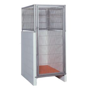 Stainless Steel Animal Pens, 1.250 Sq Tubing, Observation Swing Out Gate With Stainless Steel Grill With Threshold Hung In A Frame, Latched Left Or Right For Total