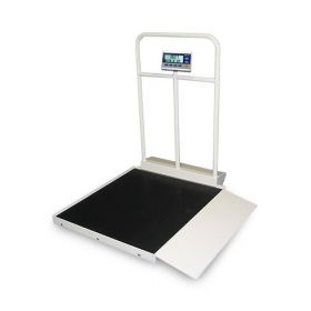 Digital Wheelchair Scale with 1 Ramp and Handrail, Weight Capacity of 1, 000 lb.