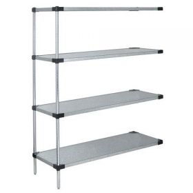 24" x 48" x 86" Stainless Steel Add-On Kit with 4 Solid Shelves