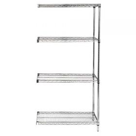 14" x 72" Stainless Steel Add-On Kit with 4 Shelves and a 54" Post