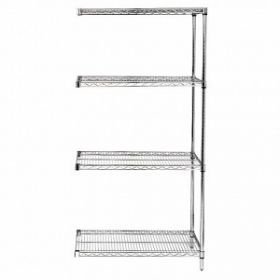 24" x 60" Stainless Steel Add-On Kit with 4 Shelves and a 63" Post
